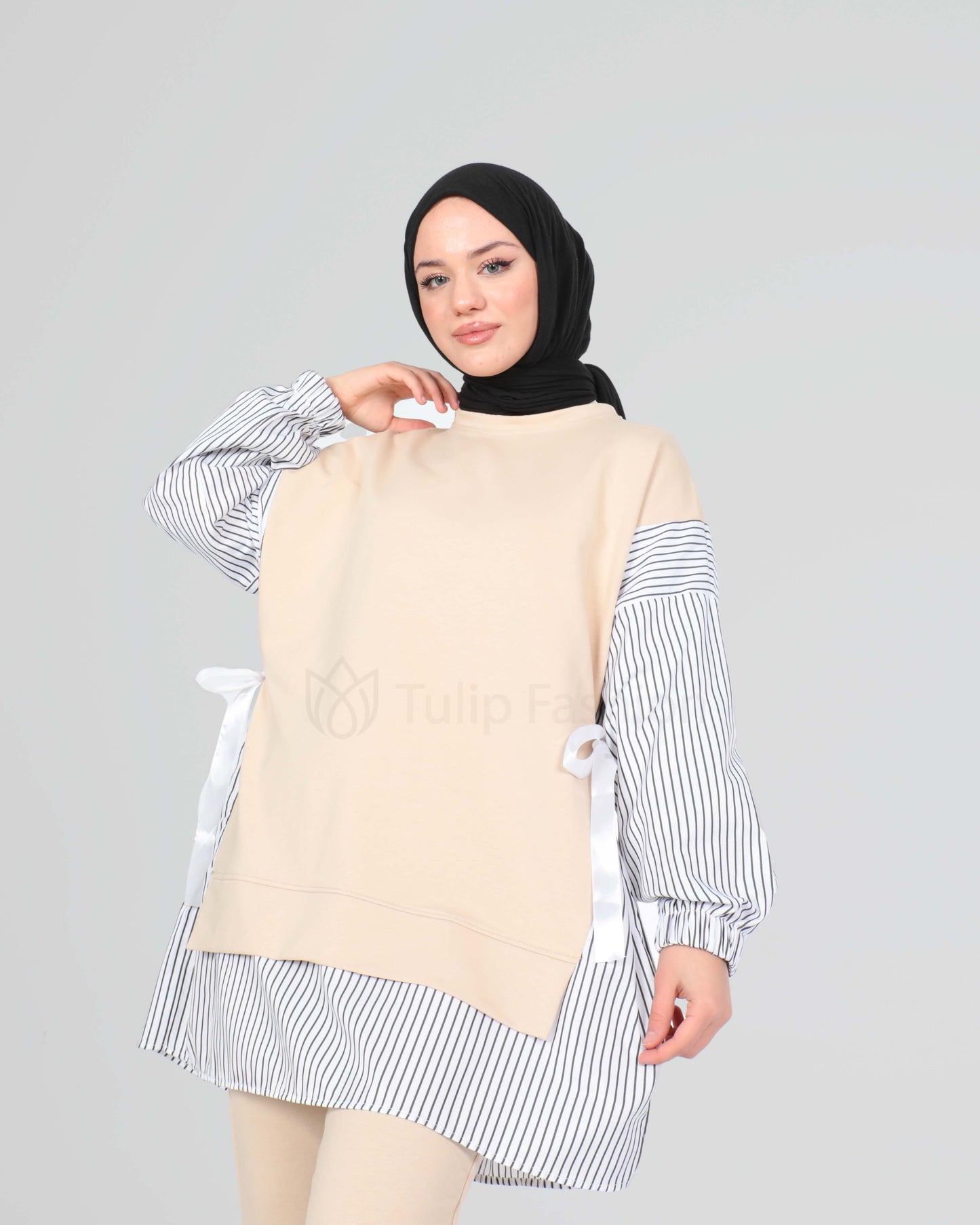 Tunic set with pants - Beige