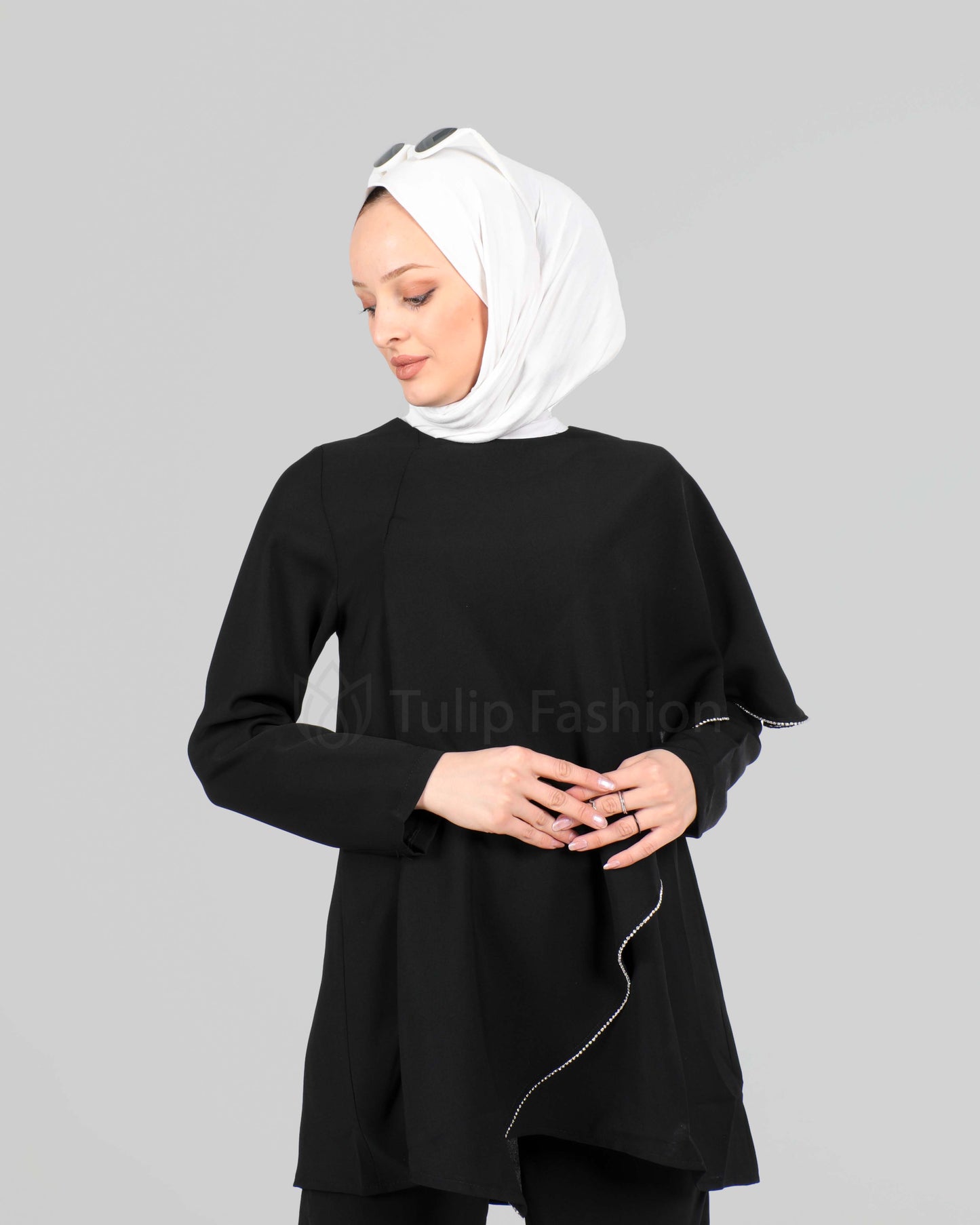 Tunic set with pants - Black