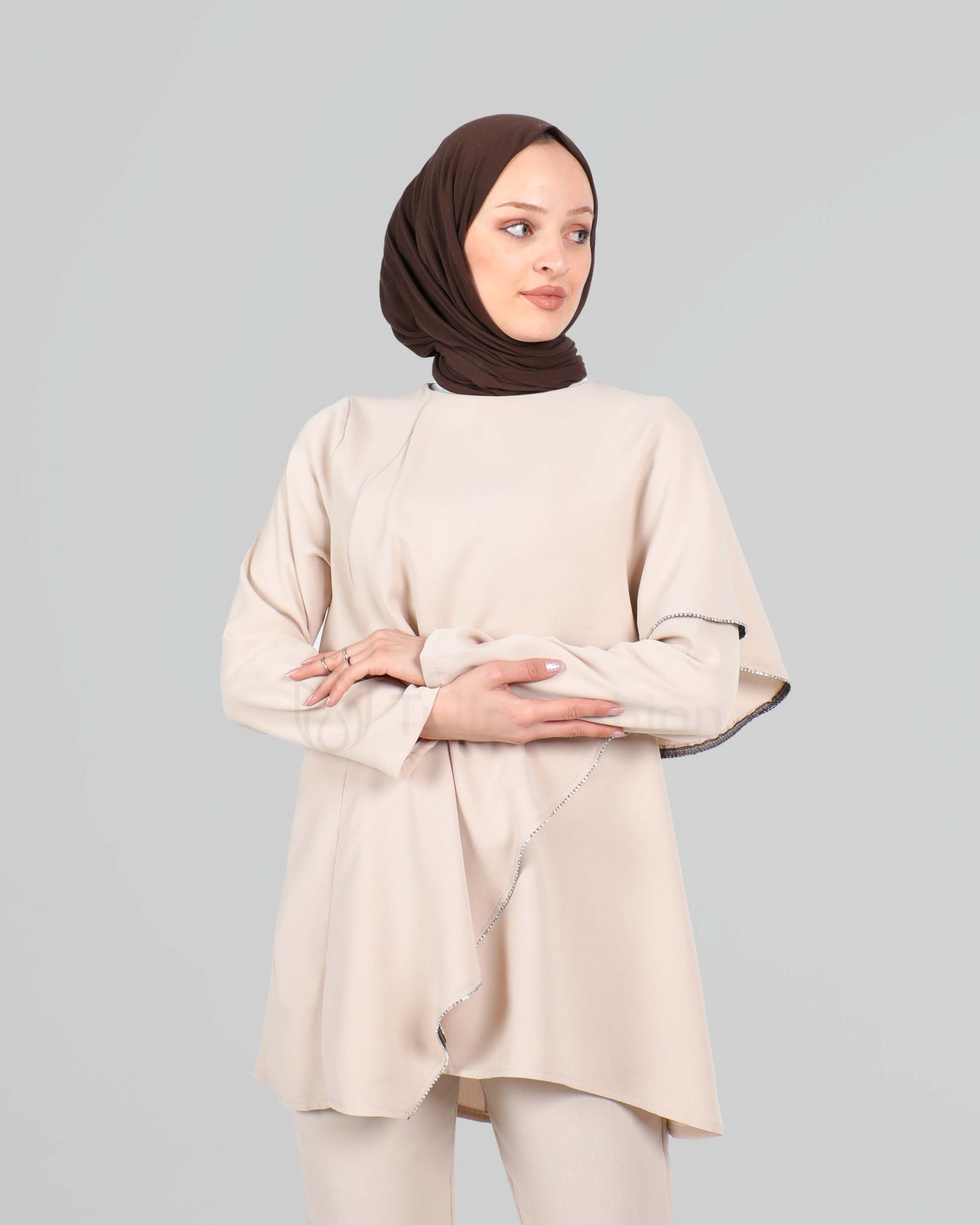 Tunic set with pants - Beige