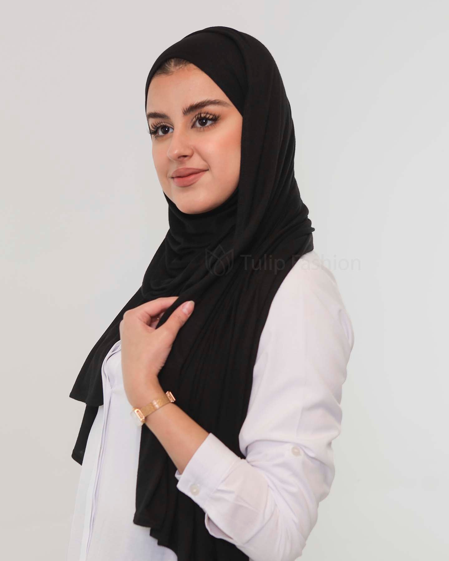 Premium Jersey Hijab - Black