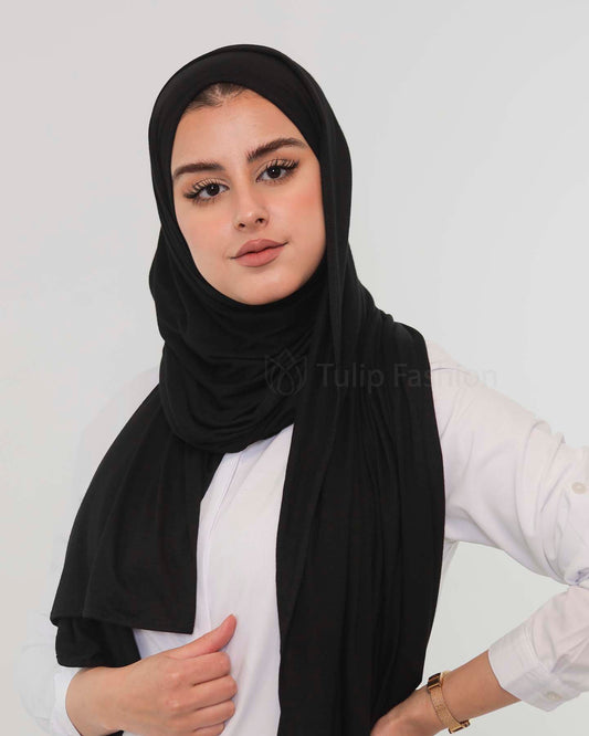 Premium Jersey Hijab - Black