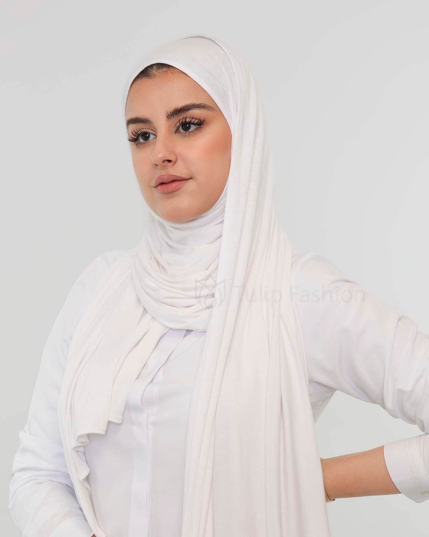 Premium Jersey Hijab - White