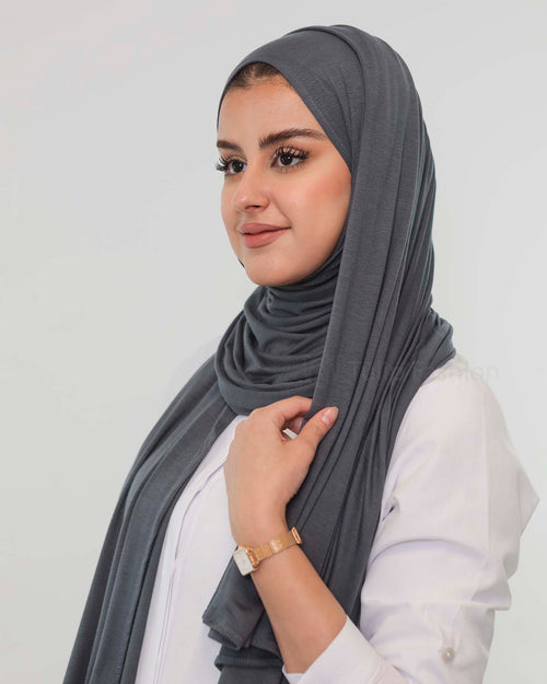 Premium Jersey Hijab - Dark Gray