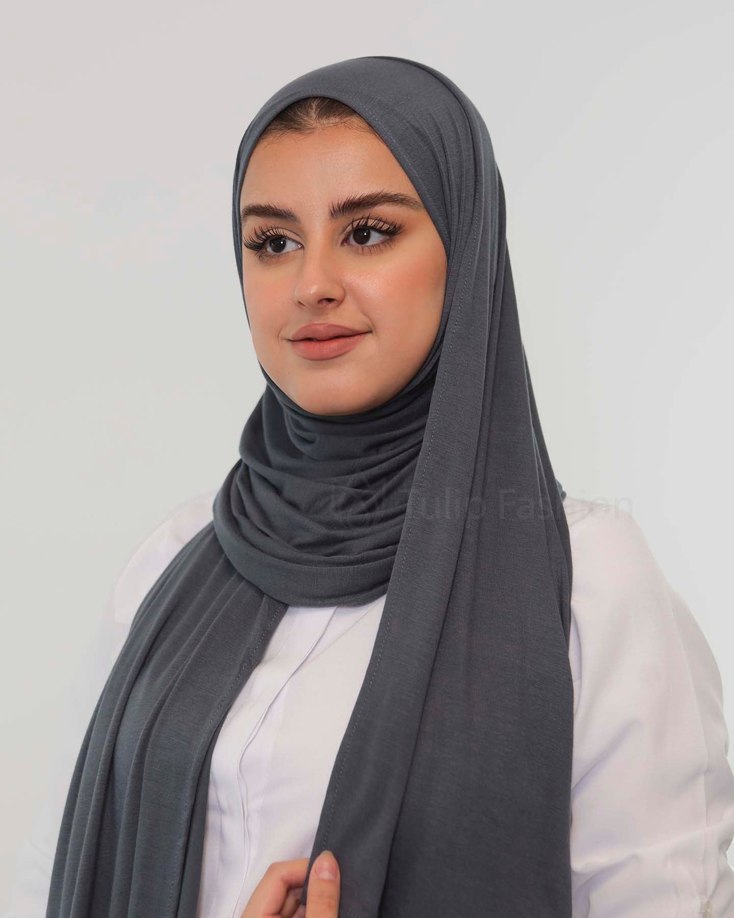 Premium Jersey Hijab - Dark Gray
