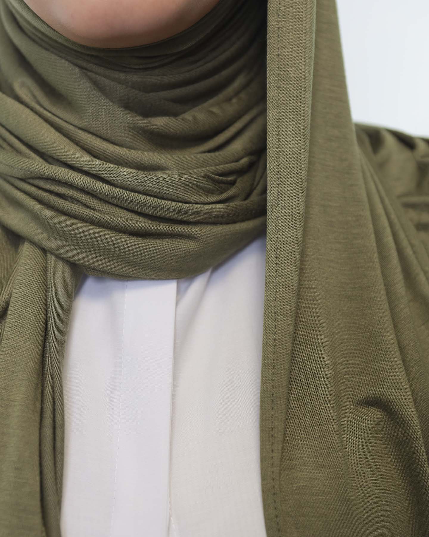Premium Jersey Hijab - Olive Green