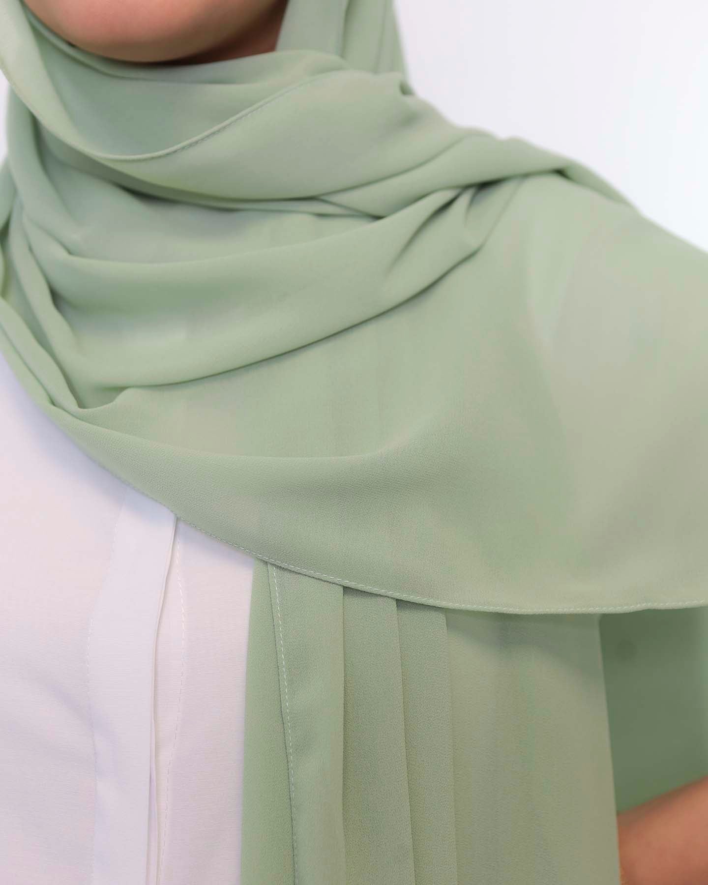 Premium Chiffon Hijab - Pistachio Green