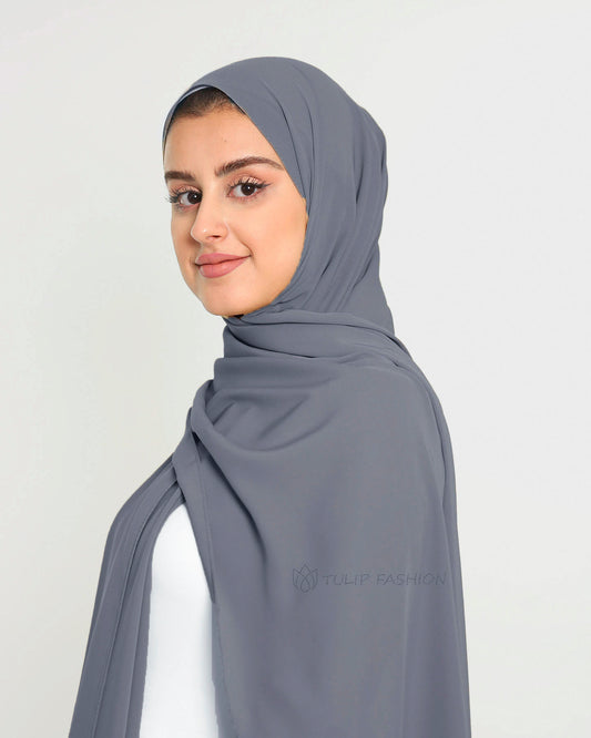 Hijab - Medina Luxury Chiffon - Dark Gray