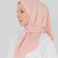 Hijab - Square Lycra Striped - Nude Pink