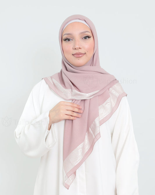 Hijab - Square Chiffon 120 cm -     Powder Pink