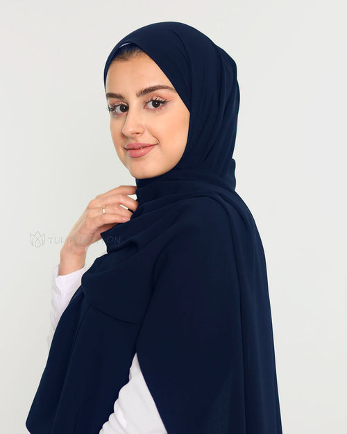 Hijab - Medina Luxury Chiffon - Midnight Blue