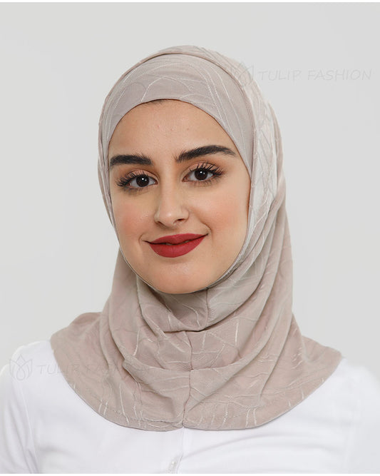 Hijab Al Amira Decorated Lycra - Nude Beige