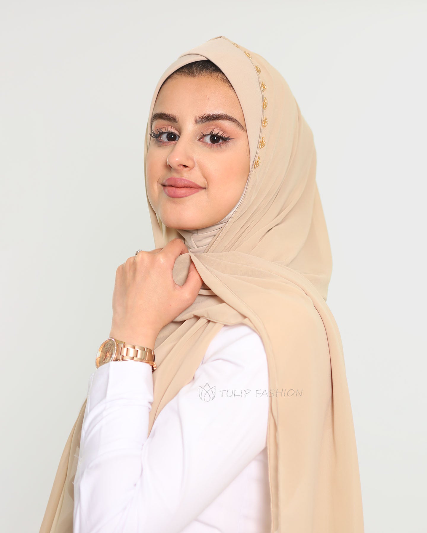 Hijab - Instant Chiffon Lamar - Beige