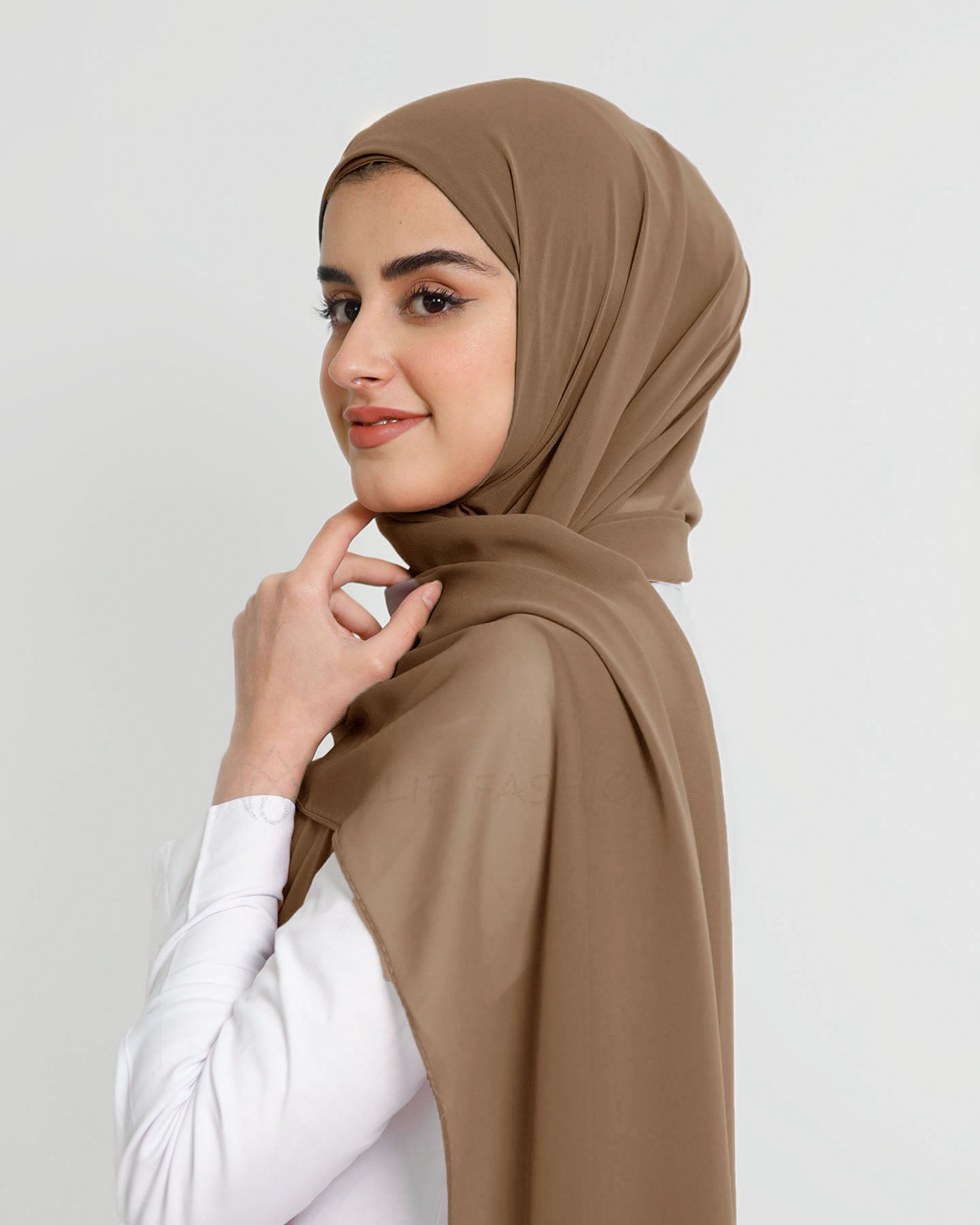 Hijab - Instant Chiffon With Cap - Chocolate