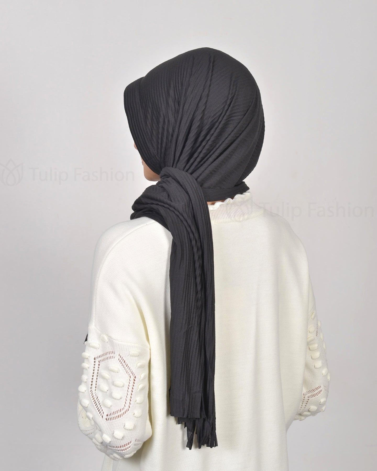 Hijab - Instant jersey pleated - Black