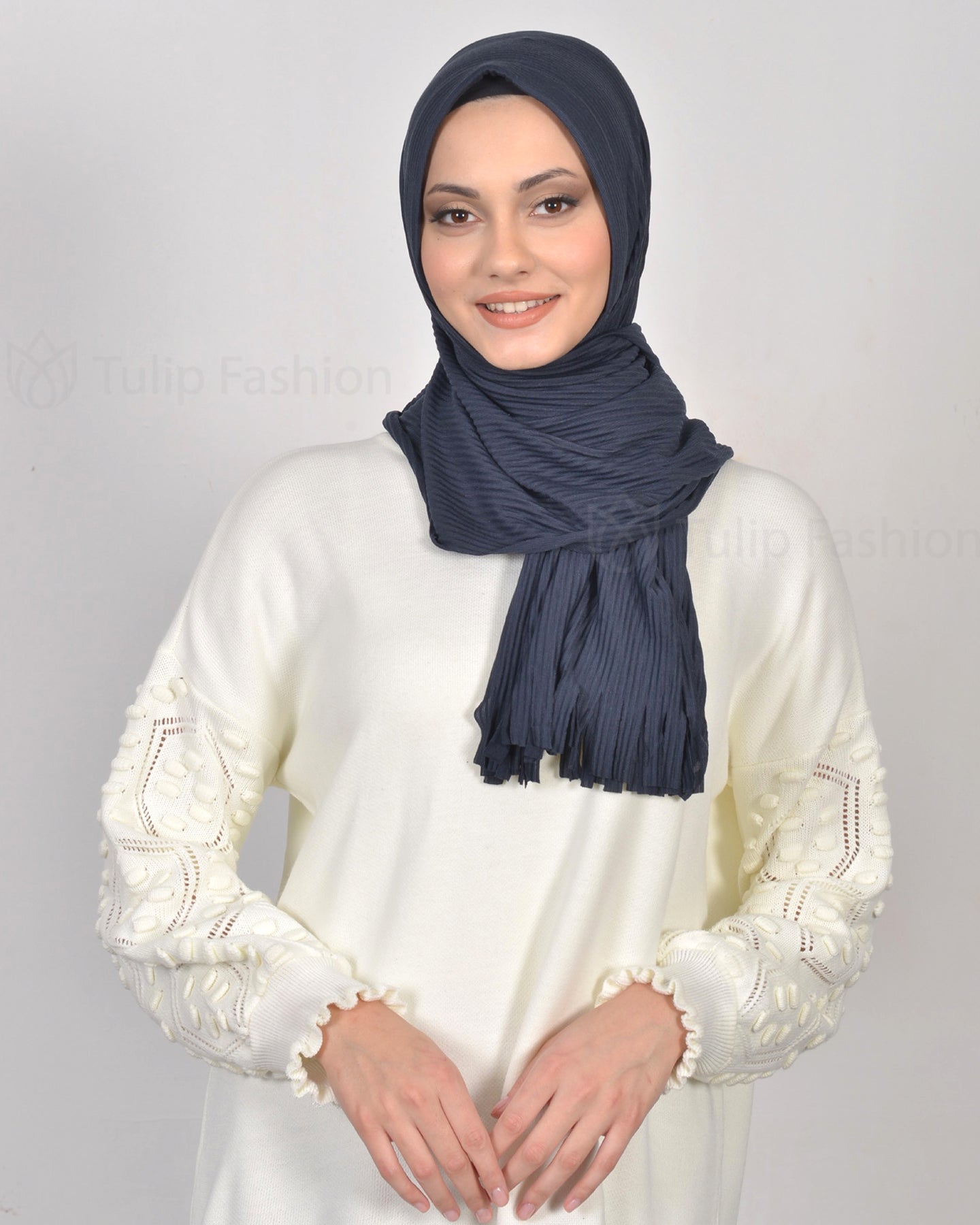 Hijab - Instant jersey pleated - Midnight Blue