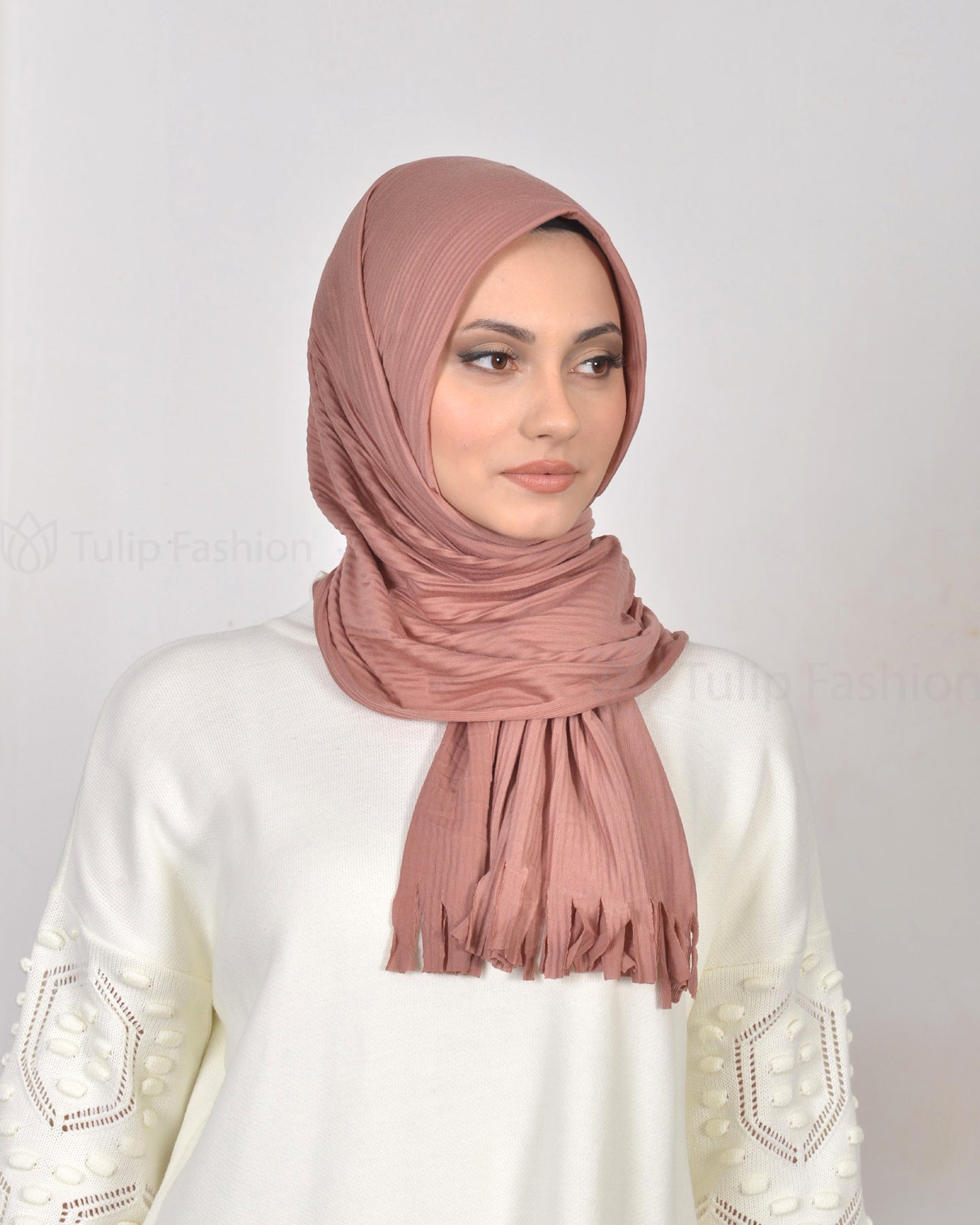 Hijab - Instant jersey pleated - Mauve