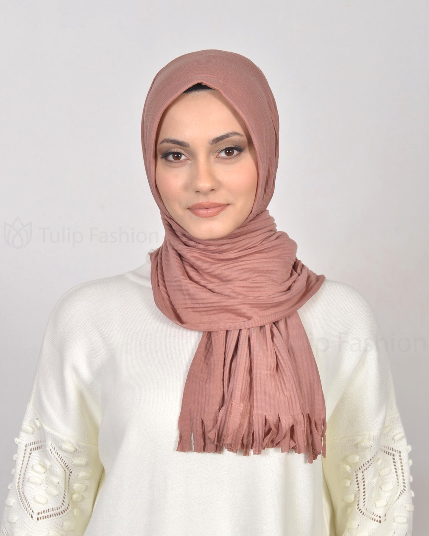 Hijab - Instant jersey pleated - Mauve