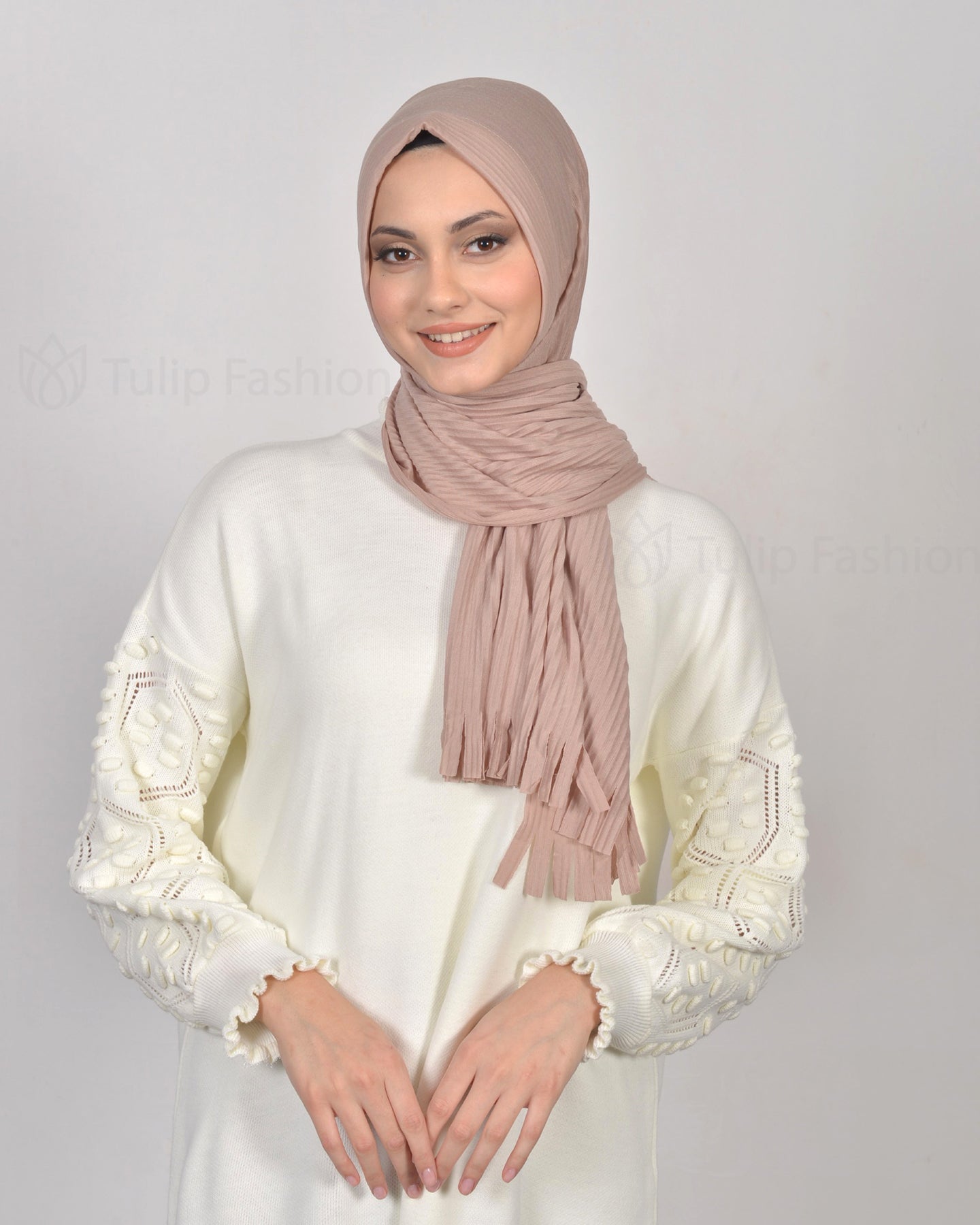 Hijab - Instant jersey pleated - Beige