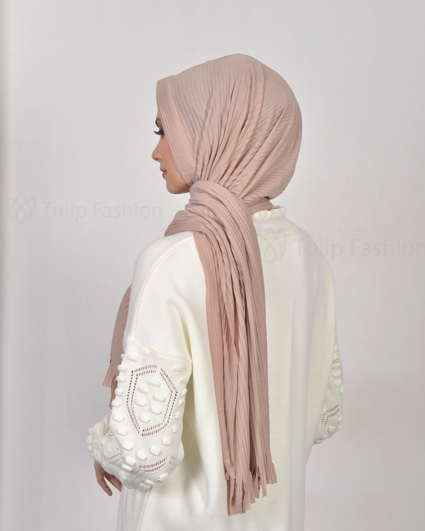 Hijab - Instant jersey pleated - Beige