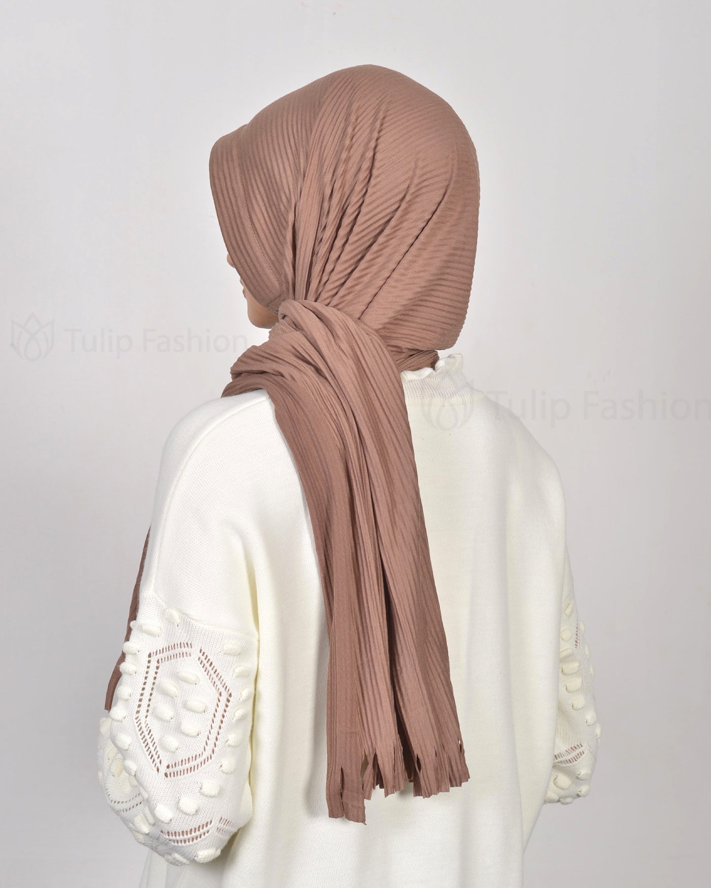 Hijab - Instant jersey pleated - Hazel Brown