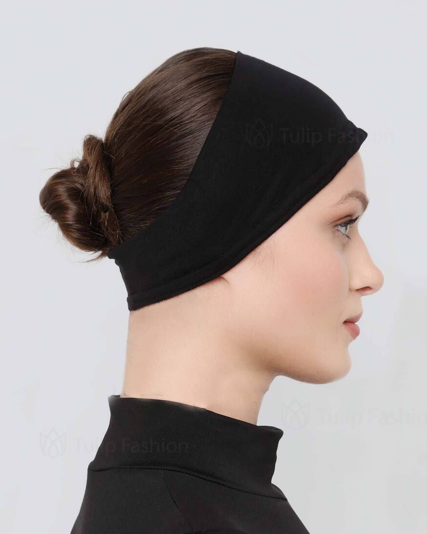 Underscarf - Jersey silicone non-slip hairband - Black