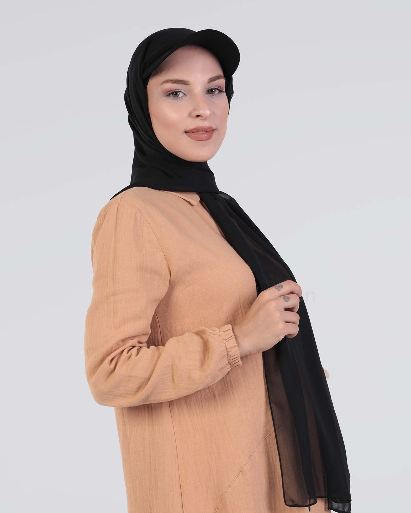 Hijab - Instant chiffon cap - Black