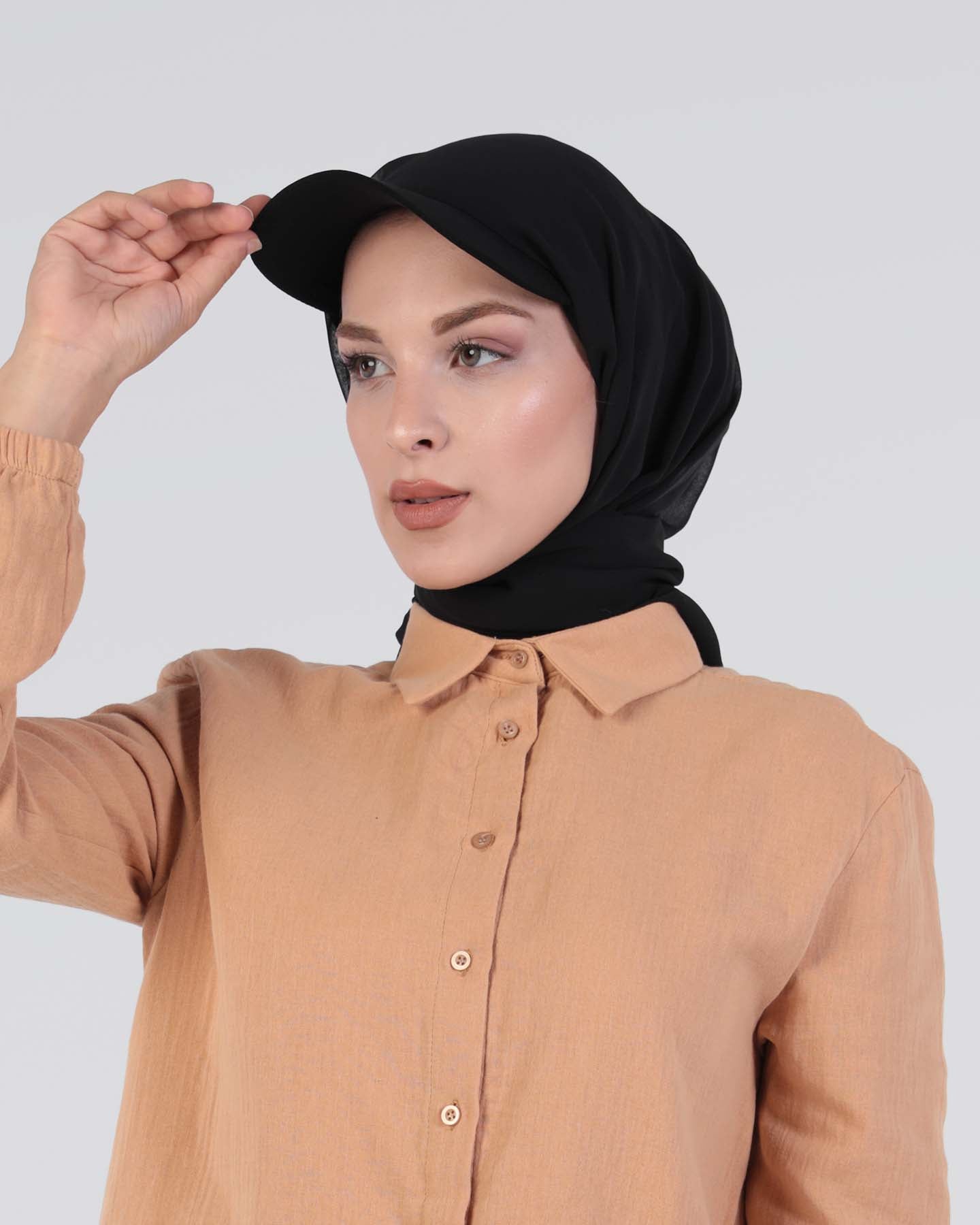 Hijab - Instant chiffon cap - Black