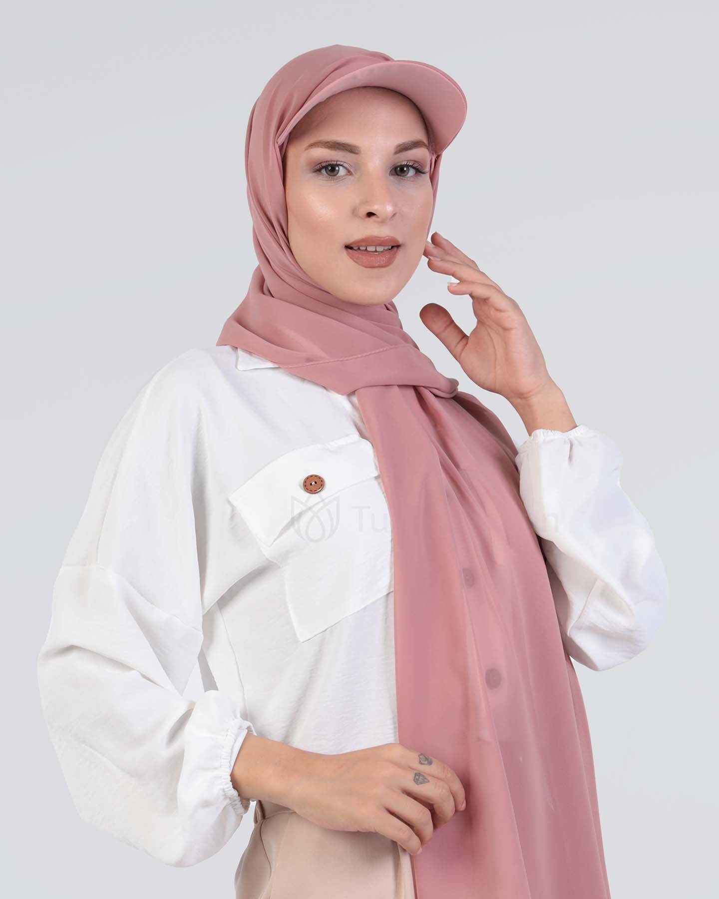 Hijab - Instant chiffon cap - Pink