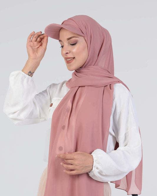 Hijab - Instant chiffon cap - Pink