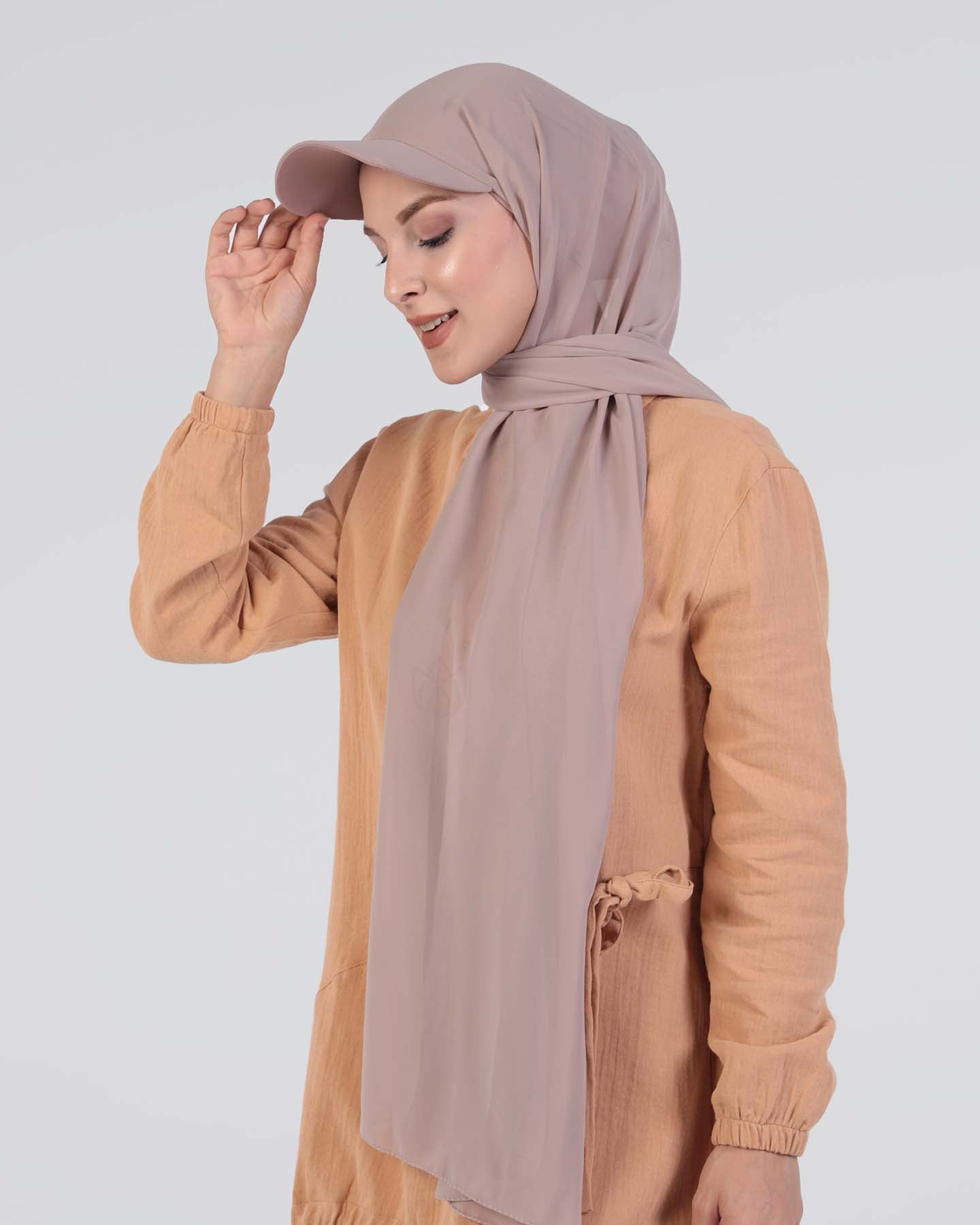 Hijab - Instant chiffon cap - Nude Beige