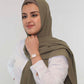 Premium Chiffon Hijab - Khaki Green