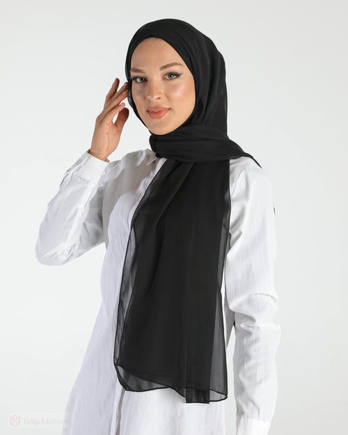 Hijab - Instant Chiffon Ninja Lycra - Black