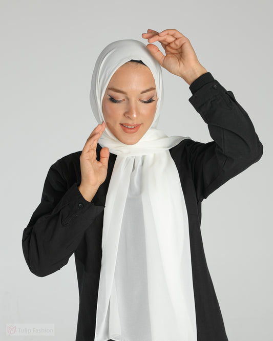 Hijab - Instant Chiffon Ninja Lycra - White