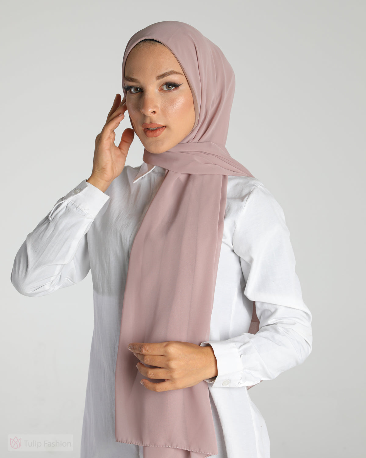 Hijab - Instant Chiffon Ninja Lycra - Light Mauve