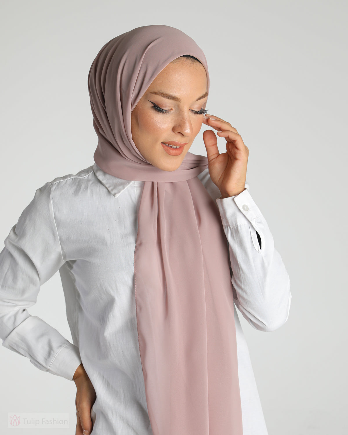 Hijab - Instant Chiffon Ninja Lycra - Light Mauve