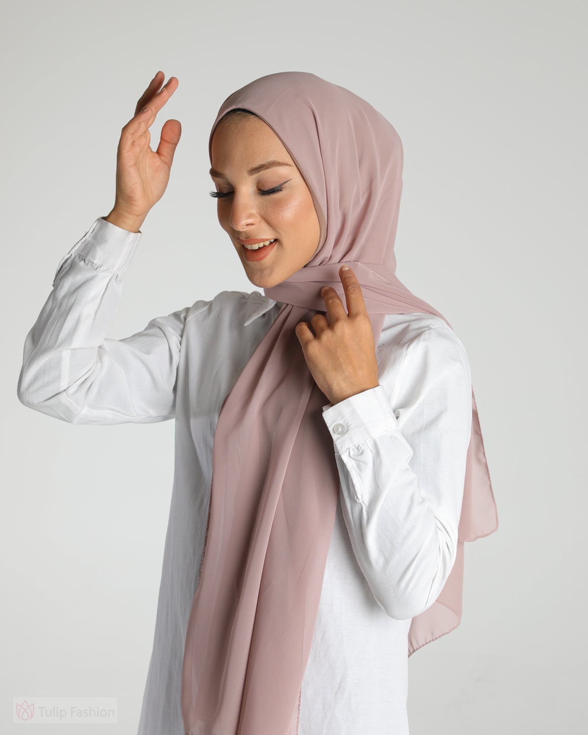 Hijab - Instant Chiffon Ninja Lycra - Light Mauve