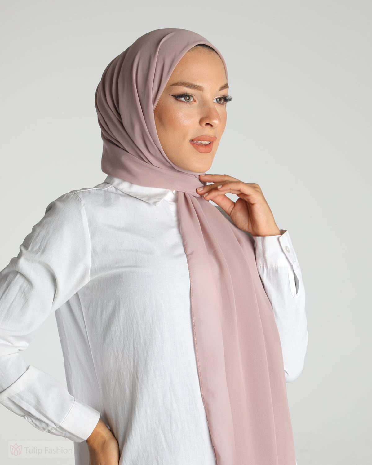 Hijab - Instant Chiffon Ninja Lycra - Light Mauve