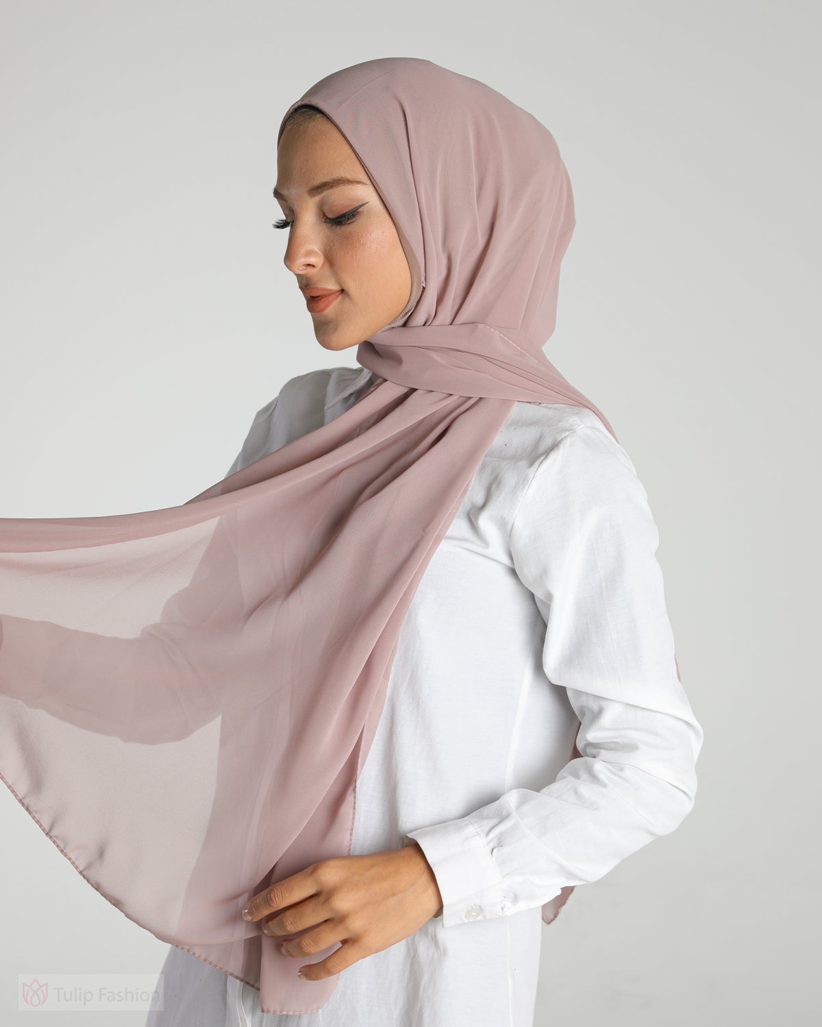 Hijab - Instant Chiffon Ninja Lycra - Light Mauve