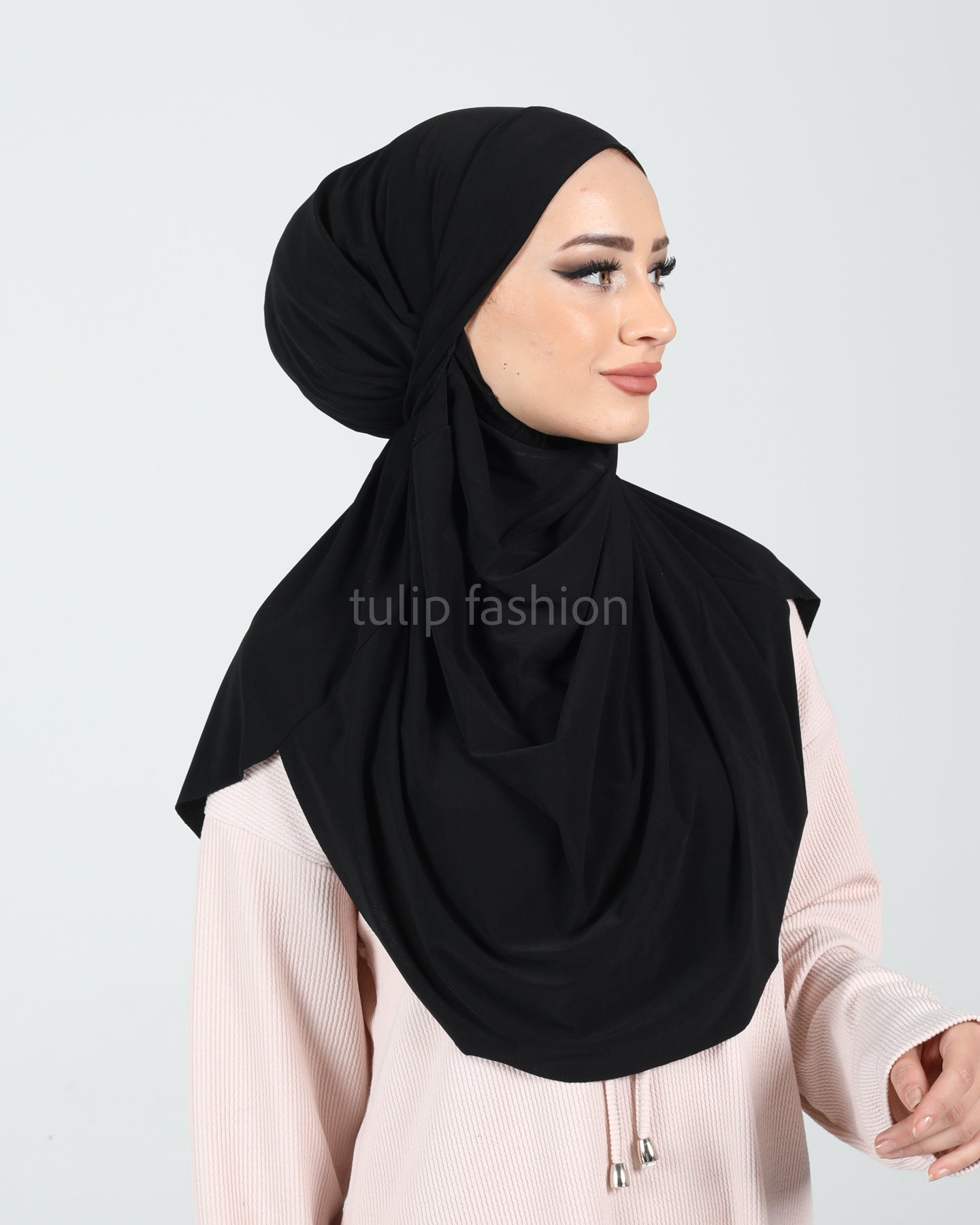 Hijab - Instant lycra with band - Black