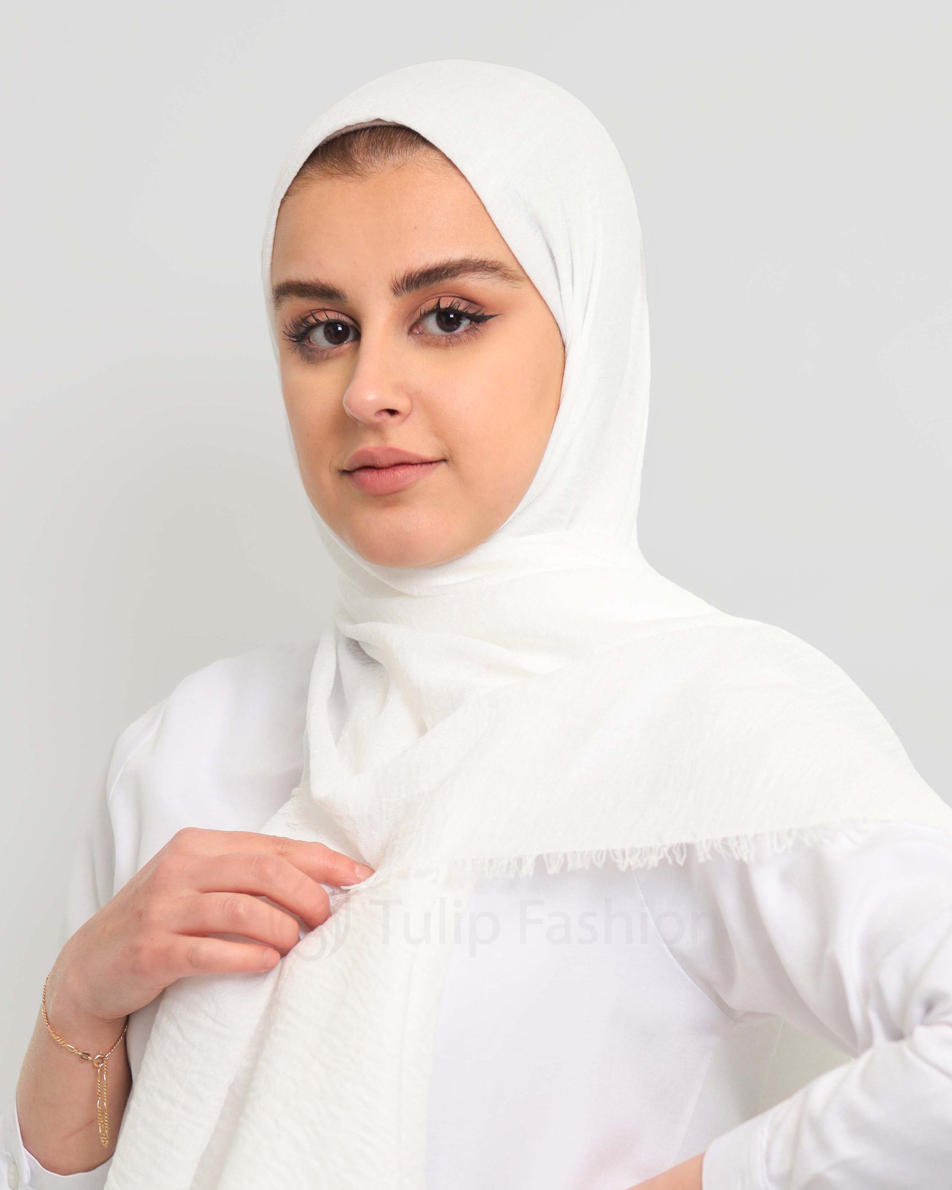 Hijab - Crinkle cotton - White