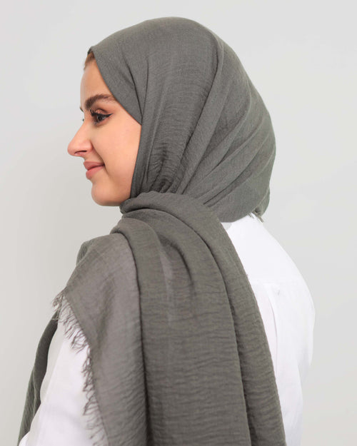 Hijab - Crinkle cotton - Dark Gray