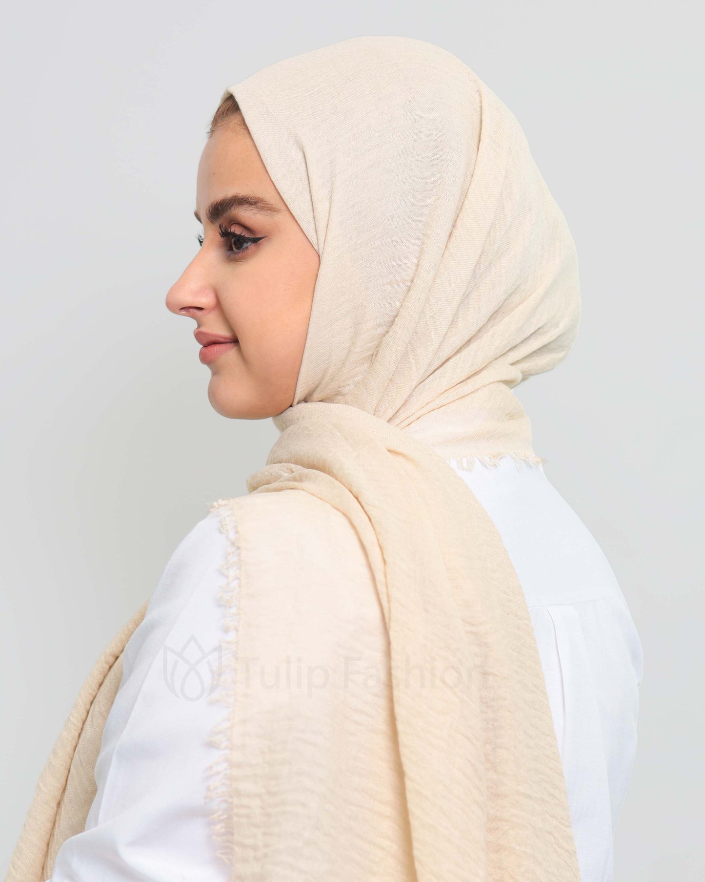 Hijab - Crinkle cotton - Light Beige