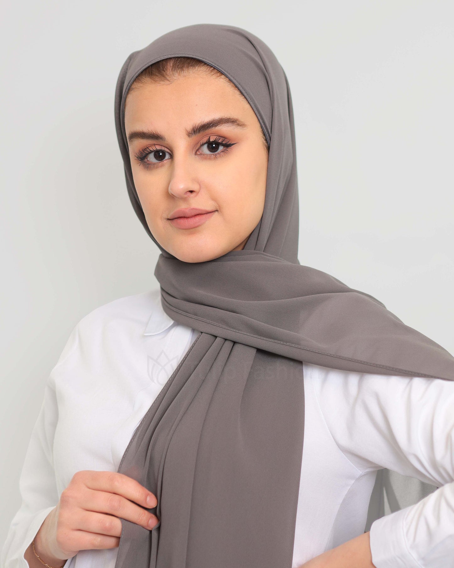 Hijab - Instant Premium Chiffon - Dark Gray