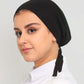 Premium Chiffon Hijab and Satin Lined Underscarf Set in Matching Color - Black