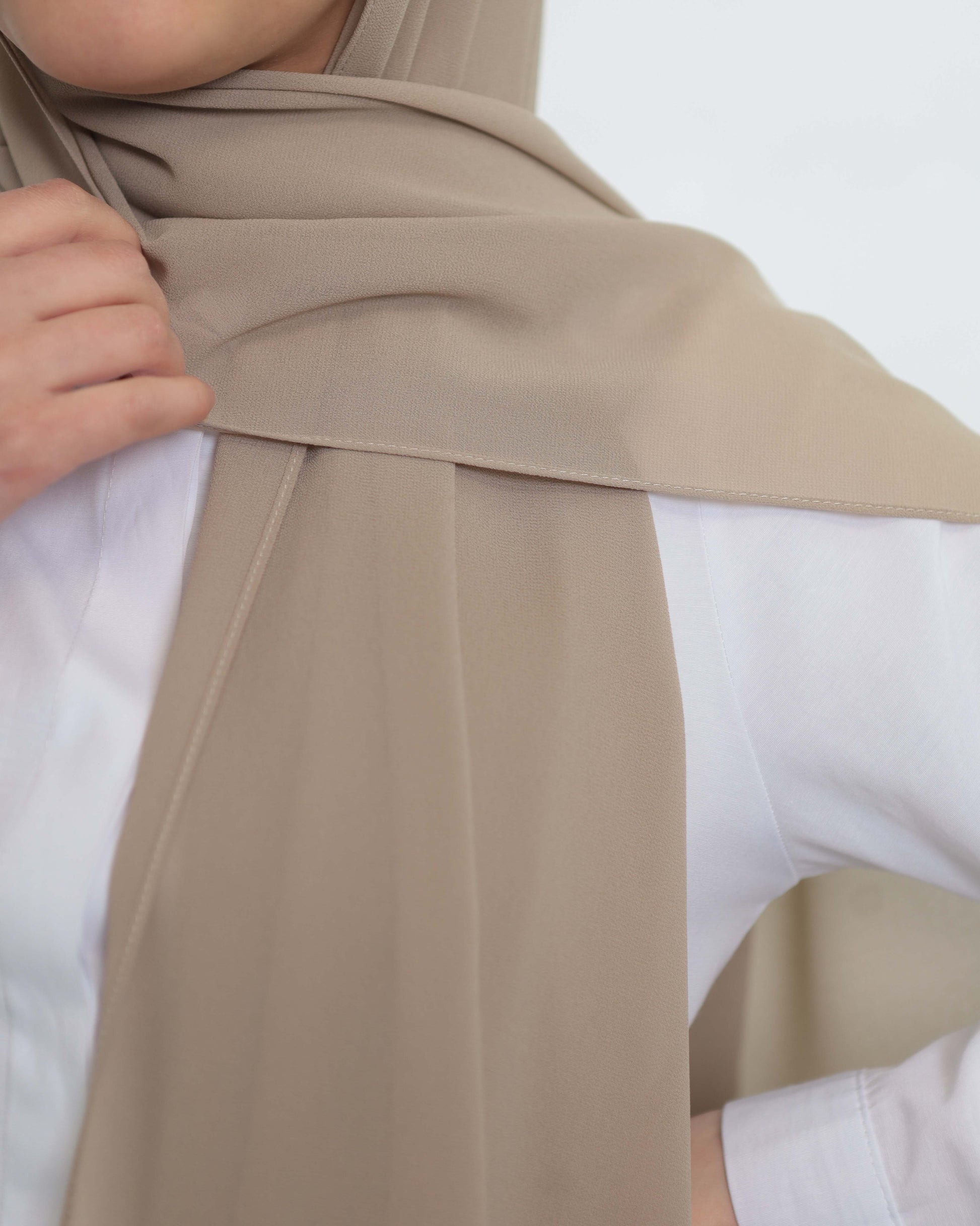 Premium Chiffon Hijab - Light Taupe