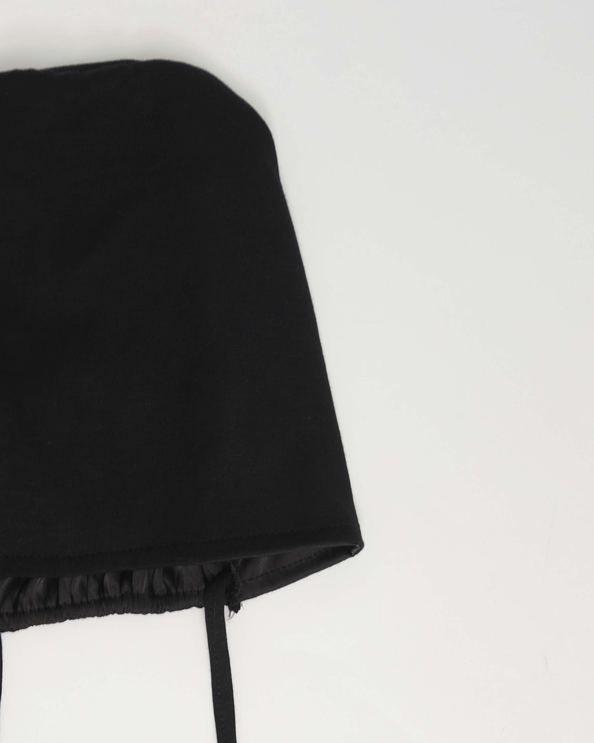 Underscarf - Satin-lining high elastic tie-back - Black