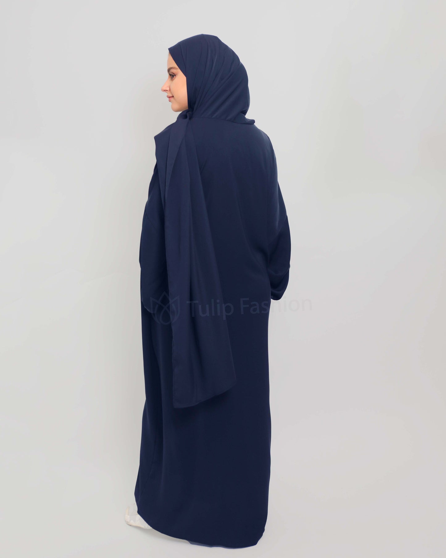 Abaya with attached Hijab - Midnight Blue