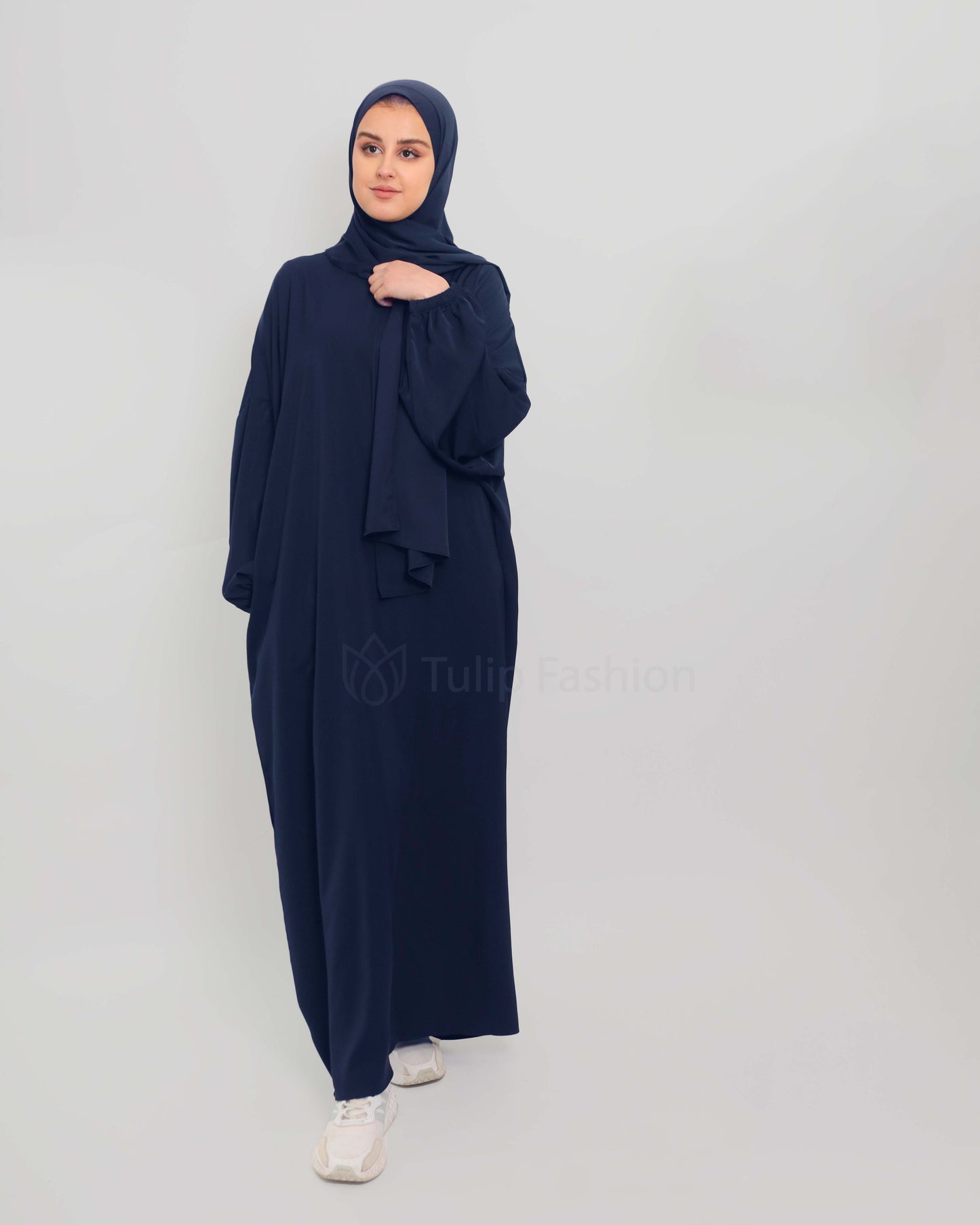 Abaya with attached Hijab - Midnight Blue