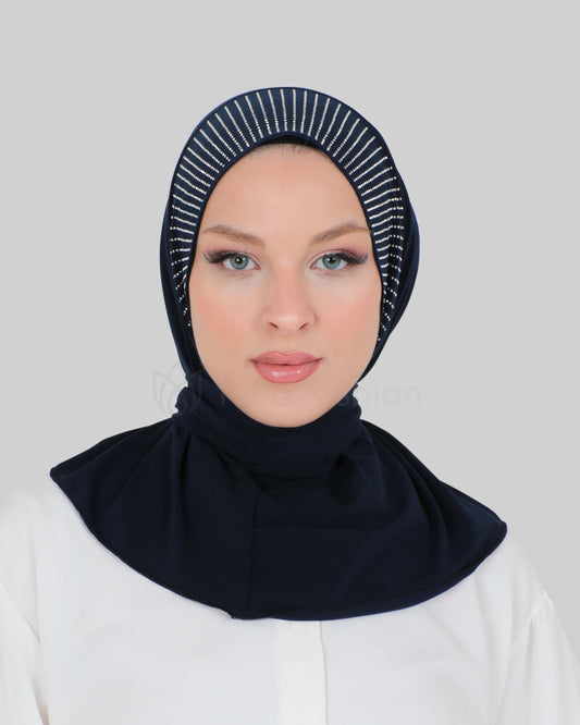 Al Amira Instant Crystal Hijab - Midnight Blue