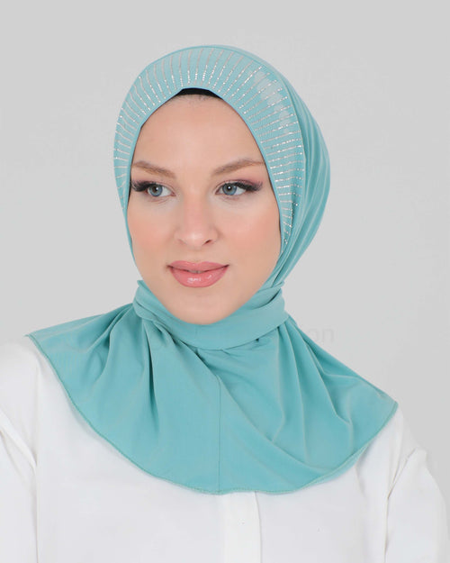 Al Amira Instant Crystal Hijab - Turquoise